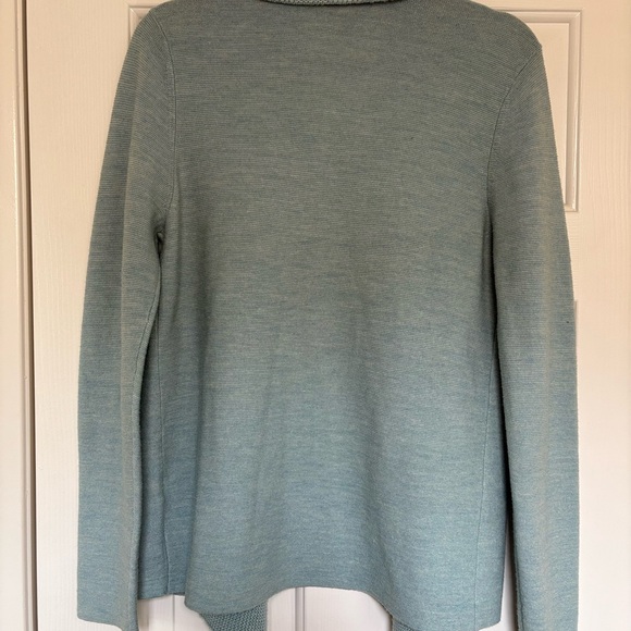 Eileen Fisher 100% Wool Open Front Cardigan Sweater Seafoam Blue Size Small - Picture 4 of 4